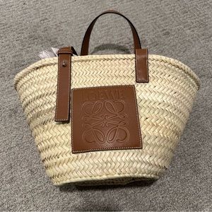 Loewe Women's Raffia Basket Tote Bag